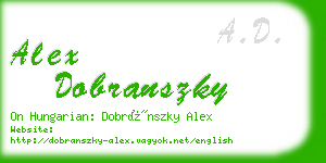 alex dobranszky business card